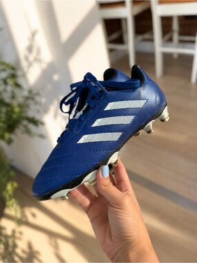 adidas Royal Blue Soccer Cleats with White Stripes